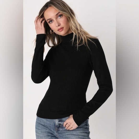 NWT Black Turtleneck Open Back Sweater in XS - Picture 2 of 9